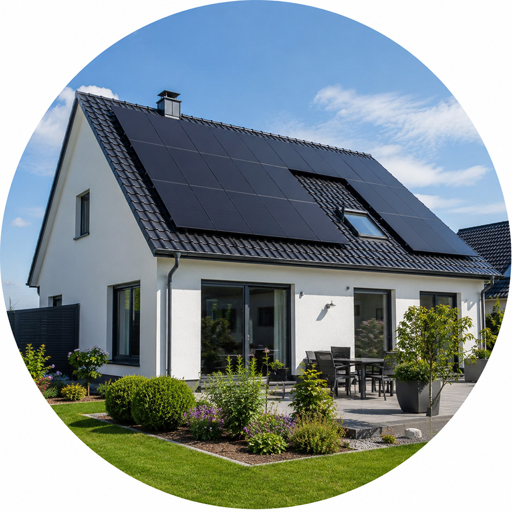 Solardach von Familienhaus