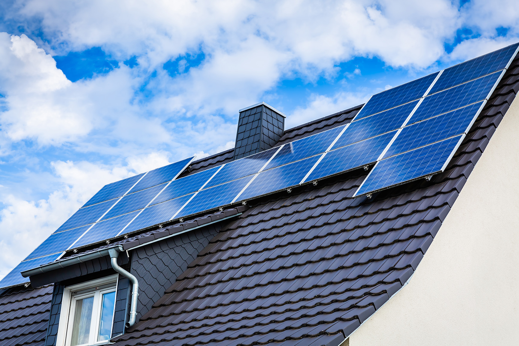Solar Panel auf Familienhaus